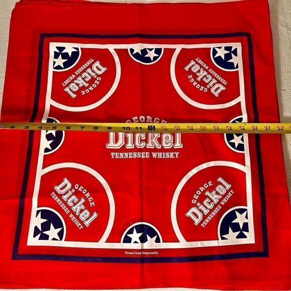 Vtg NOS Red/White/Blue George Dickel Tennessee Whiskey Promo Bandana 22”Made USA - Picture 3 of 4